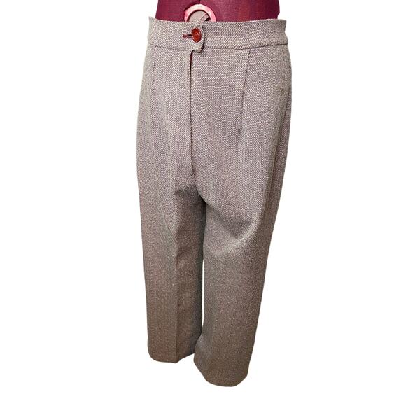 pants 1960s Tweed maroon preppy - Picture 1 of 7